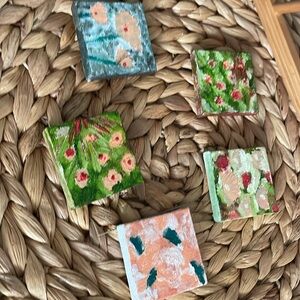 Floral Oil Canvas Painting Bundle 4x4 inches (Unframed)